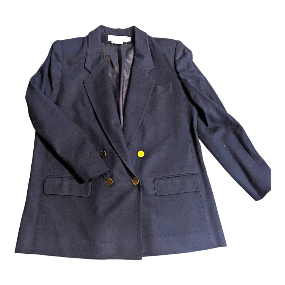 Evan Picone‎ Plus Size 14 Navy Blue Womens Wool Blazer Suit Jacket Saks 5th Ave